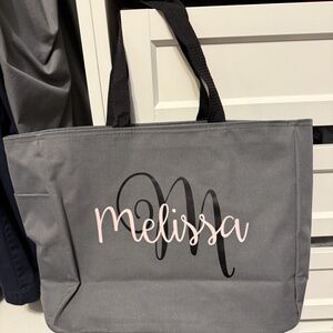 Women's Custom Names Monogrammed Premium Tote Bag - "Melissa"